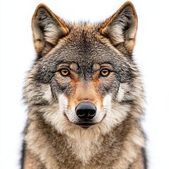 Obraz premium A close-up of a gray wolf, a wildlife animal, isolated on a transparent background