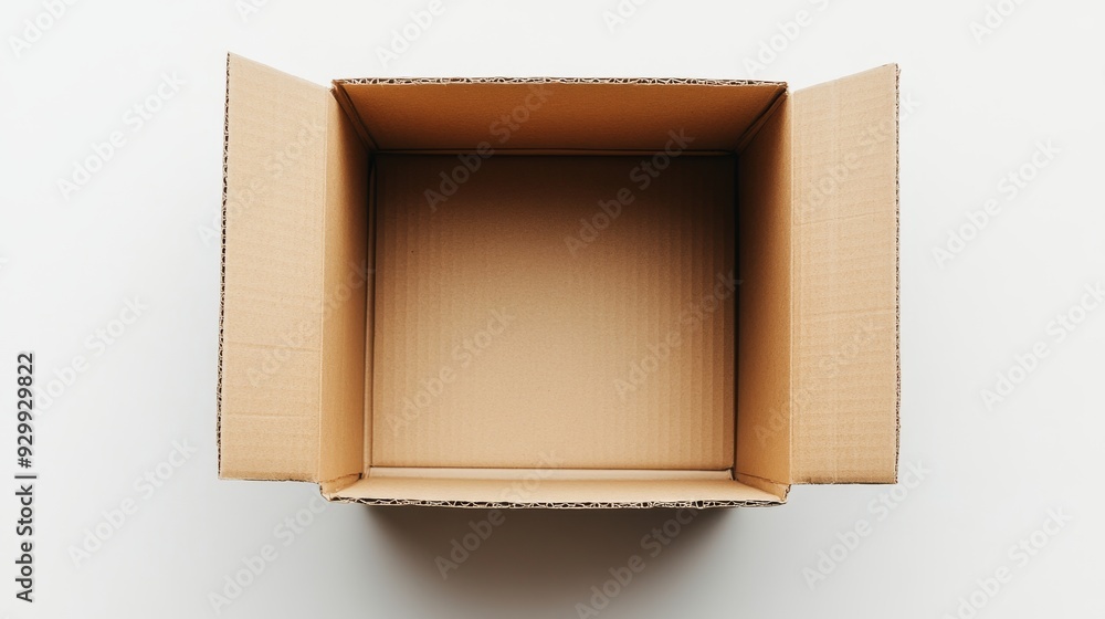 Poster box isolated on a white background with an empty top view