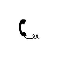 telephone icon with cable