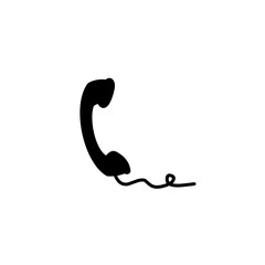 telephone icon with cable