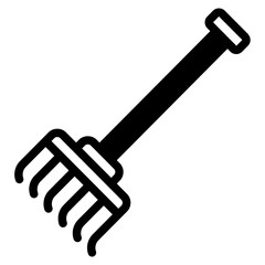 Rake Autumn vector icon illustration 