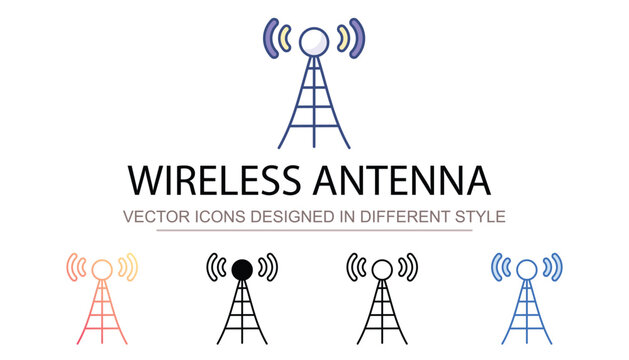 Wireless Antenna icon design with white background stock illustration
