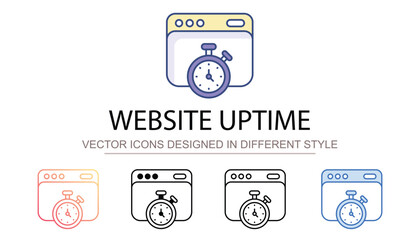 Website Uptime icon design with white background stock illustration