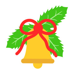 Naklejka premium Gold Bell Christmas Decoration