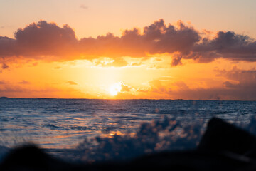 sunrise above the ocean horizon
