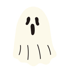 Cute halloween ghost with scream face illustration