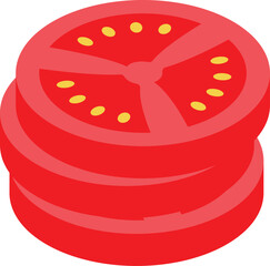 Stack of juicy red tomato slices, perfect for adding a burst of flavor to any dish