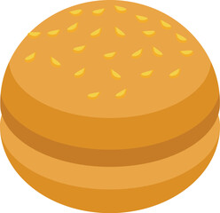 Simple hamburger bun with sesame seeds on top, waiting to be used for a tasty burger