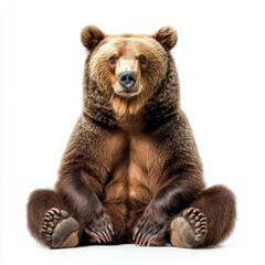 Obraz premium The file contains a cutout of a brown bear isolated on a white background.