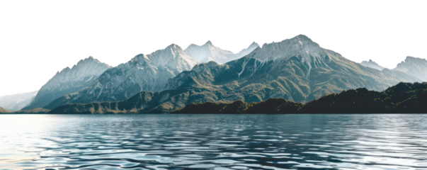 beautiful glacial landscape isolated on white or transparent png