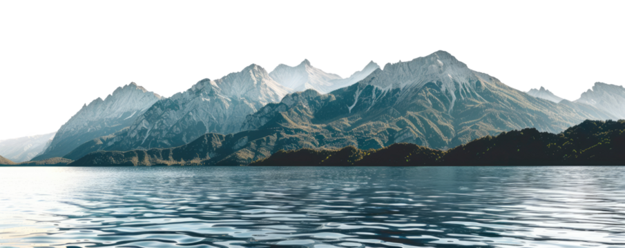 beautiful glacial landscape isolated on white or transparent png