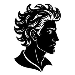 man hair  style black silhouette