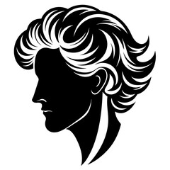 man hair  style black silhouette