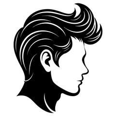 man hair  style black silhouette