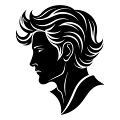 man hair  style black silhouette