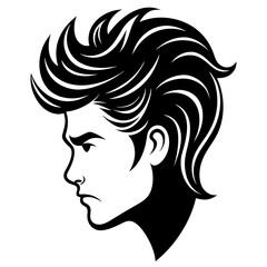 man hair  style black silhouette