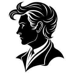 man hair  style black silhouette
