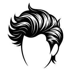 man hair  style black silhouette