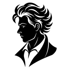man hair  style black silhouette
