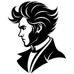man hair  style black silhouette