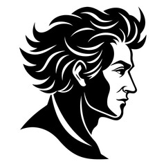 man hair  style black silhouette