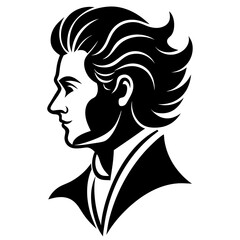 man hair  style black silhouette