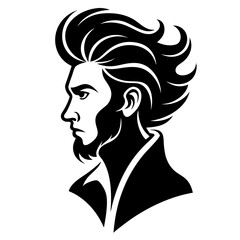 man hair  style black silhouette