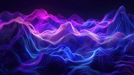 Fototapeta premium Abstract Neon Mountain Landscape