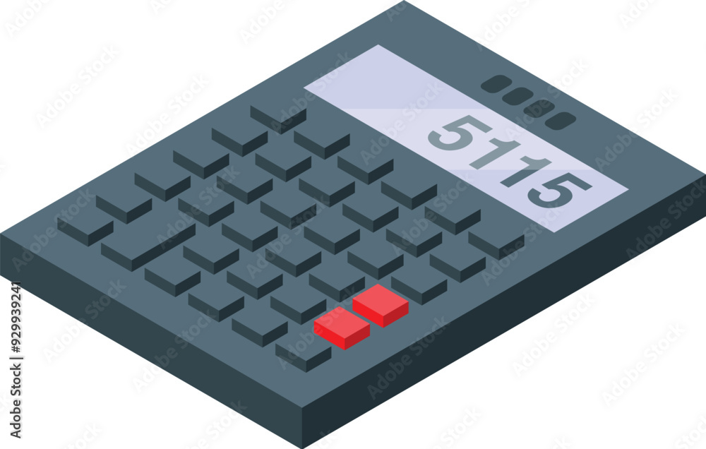 Poster electronic calculator displaying number 5115, representing accounting and finance concepts