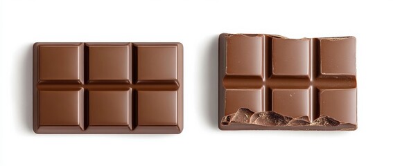 Naklejka premium An isolated image of two chocolate bars on a transparent background