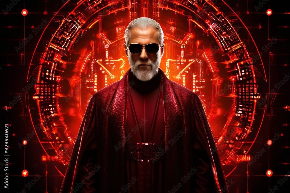 Poster matrix code nicholas code a futuristic image of st nicholas repr