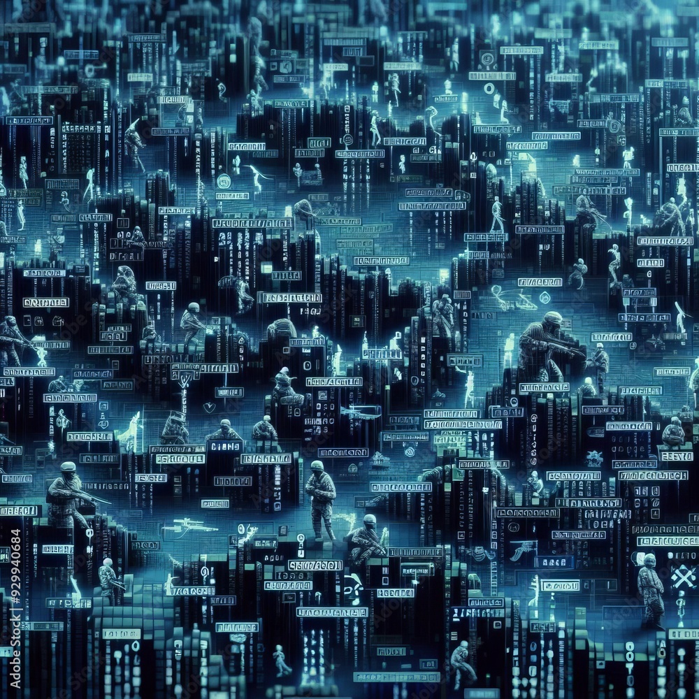 Poster matrix code of a battlefield map a digital code depicting a batt