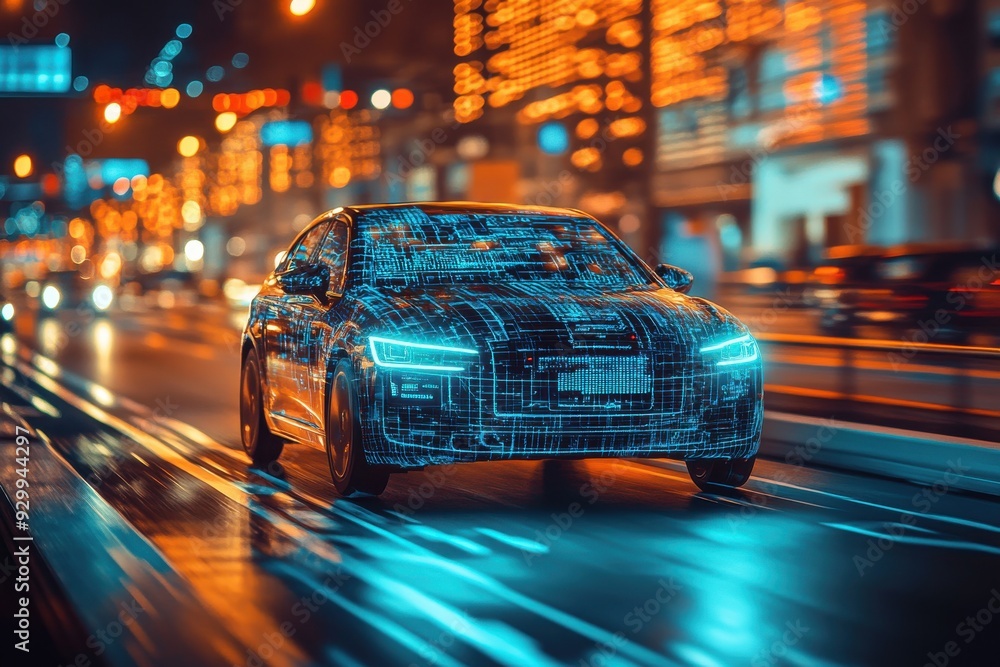 Aufkleber nanotechnology in self-driving cars, improving safety systems, advanced sensors and materials, real-