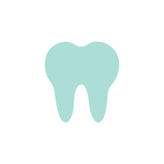 Blue flat Tooth icon. Vector tooth shape symbol. Oral medicine, stomatology, dental medicine concepts