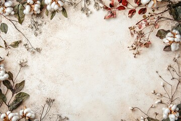 A white background with a flowery border