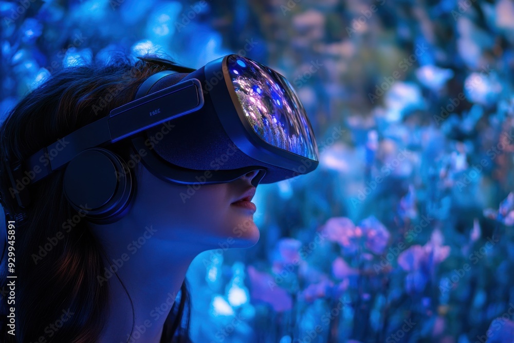 Poster nanotech-enhanced immersive virtual reality experiences, seamlessly blending the digital and physica