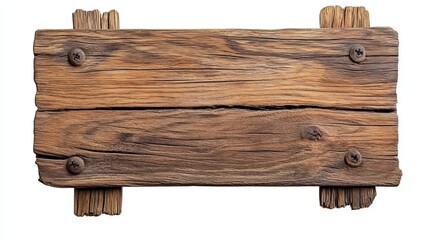 Fototapeta premium Signpost made of old wooden board planks, isolated on transparent background
