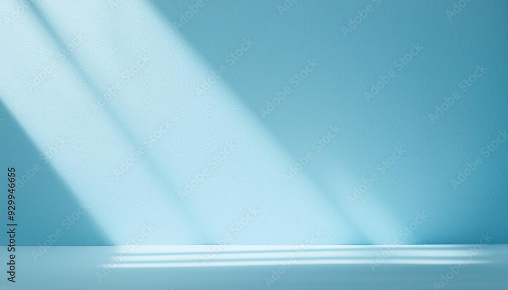 Canvas Prints minimal abstract light blue background for product presentation. shadow and light from window