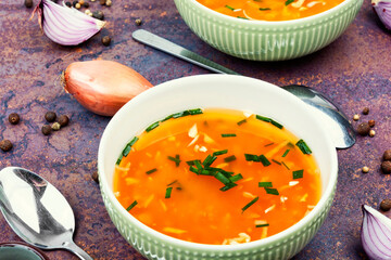 Homemade onion soup.