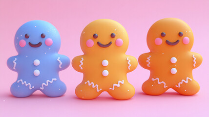 Obraz premium christmas gingerbread man with snow