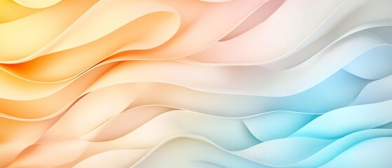 Fototapeta premium Abstract Flow: A mesmerizing blend of soft, pastel hues creates a dynamic and abstract background with smooth, flowing lines, evoking a sense of serenity and movement. 
