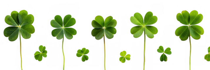 Row of Green Clover Leaves