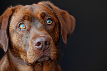 Close-Up of a Brown Labrador Retriever with Expressive Eyes