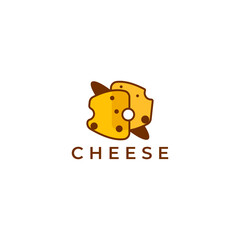 ILLUSTRATION CHEESE LOGO ICON GEOMETIRC TEMPLATE DESIGN VECTOR
