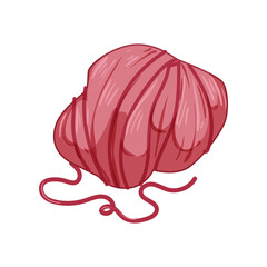 textile ball yarn cartoon. weaving spool, stitch needle, hobby soft textile ball yarn sign. isolated symbol vector illustration