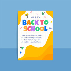modern trend vector  gradient back to school party poster template 