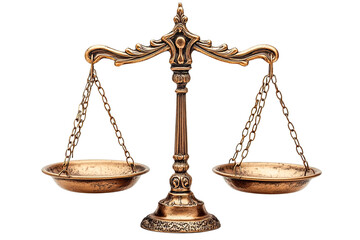 Vintage brass balance scale isolated on black, symbolizing justice, measurement, and antique decor. Perfect for legal, historical, and educational content, emphasizing themes of fairness and historica