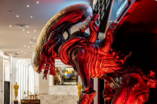 BANGKOK, THAILAND, 15 Aug 2024 - A beautiful Statue of A Sci-Fi Thriller Movie called Alien: Romulus display at the cinema to promote the movie