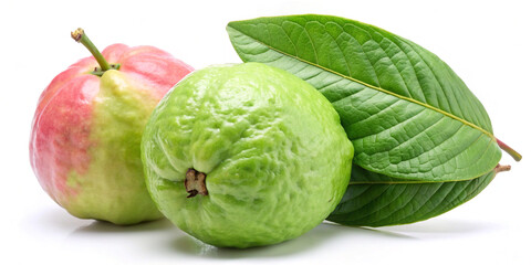 Guava isolated on white background with full depth of field