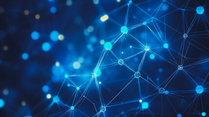 Abstract business connection of lines from nodes It is connected to endless nodes and represents the innovation of communication in the network.